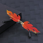 Fire Diamond Shape Flame Sunglasses Women Men Rimless Wave Sun Glasses-Sunglasses-Arimonz-Fire red-Arimonz