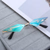 Fire Diamond Shape Flame Sunglasses Women Men Rimless Wave Sun Glasses-Sunglasses-Arimonz-Polygon Blue-Arimonz