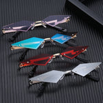 Fire Diamond Shape Flame Sunglasses Women Men Rimless Wave Sun Glasses-Sunglasses-Arimonz-Arimonz