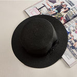Flat Brim Bow knot Straw-Hats-Arimonz-black-Arimonz