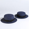 Flat Brim Bow knot Straw-Hats-Arimonz-Navy Blue-Arimonz