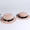 Flat Brim Bow knot Straw-Hats-Arimonz-pink-Arimonz