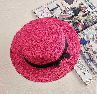 Flat Brim Bow knot Straw-Hats-Arimonz-Rose-Arimonz