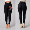 Floral Embroidered High Waist Skinny Jean-Skinny Jeans-Arimonz-Arimonz