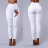 Floral Embroidered High Waist Skinny Jean-Skinny Jeans-Arimonz-Arimonz