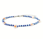 Flower Daisy Bead Anklet For Women Colorful Handmade Anklet-Anklets-Arimonz-Blue Silver-Arimonz