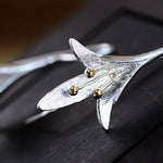 Flower Drop Earrings for Women Two Tone Design Jewelry-Earrings-Arimonz-Arimonz