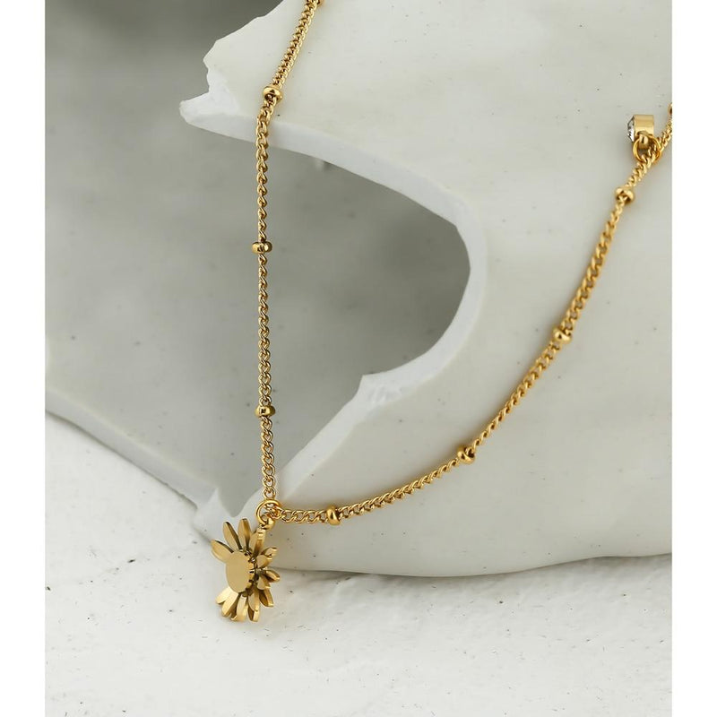 Flower Pendant Dangle Necklace Trendy Jewelry for Women Collar Necklace-Necklaces-Arimonz-Arimonz