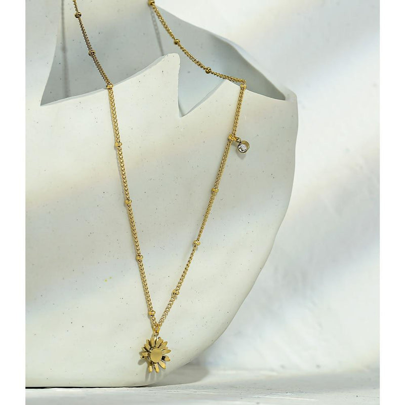Flower Pendant Dangle Necklace Trendy Jewelry for Women Collar Necklace-Necklaces-Arimonz-Arimonz
