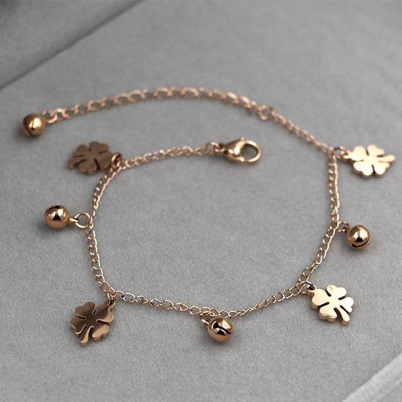 Flowers And Bell Anklets For Women Fashionable Women Jewelry Anklets-Anklets-Arimonz-Rose Gold-Arimonz