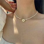 Flowers Metal Beads Chain Necklace for Women Simple Bead Necklace for Women-Necklaces-Arimonz-Arimonz
