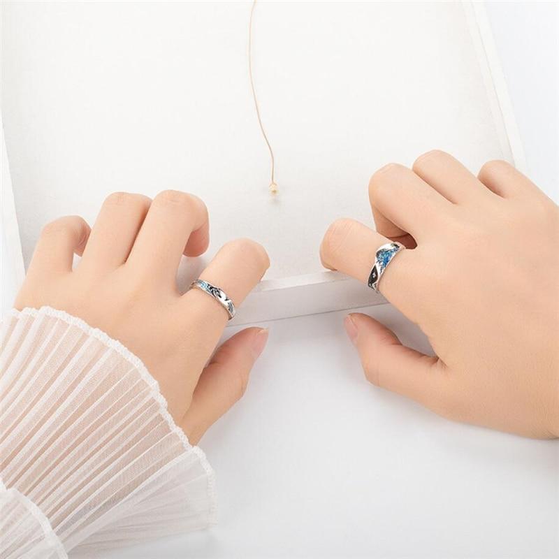 Flying Bird and Fish Couple Ring Romantic Resizable Couple Ring-Rings-Arimonz-Arimonz