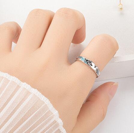 Flying Bird and Fish Couple Ring Romantic Resizable Couple Ring-Rings-Arimonz-Arimonz