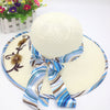 Foldable Wide Brim Floppy Girls Straw Sun Hat Beach Women Summer Hat-Summer Hats-Arimonz-Beige Blue-Arimonz