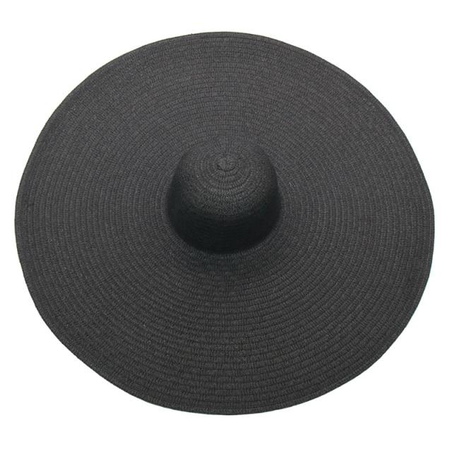 Foldable Women Oversized Hat Large Brim Summer Sun Beach Hats-Summer Hats-Arimonz-black-Arimonz