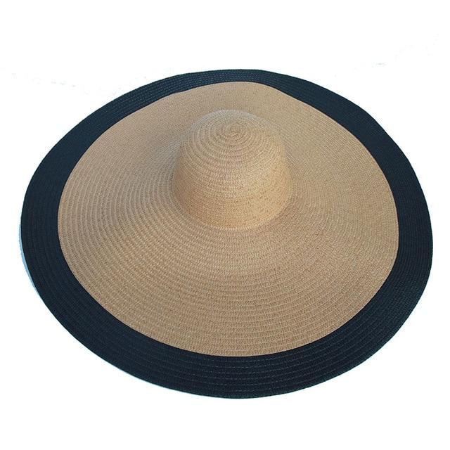 Foldable Women Oversized Hat Large Brim Summer Sun Beach Hats-Summer Hats-Arimonz-camel black-Arimonz