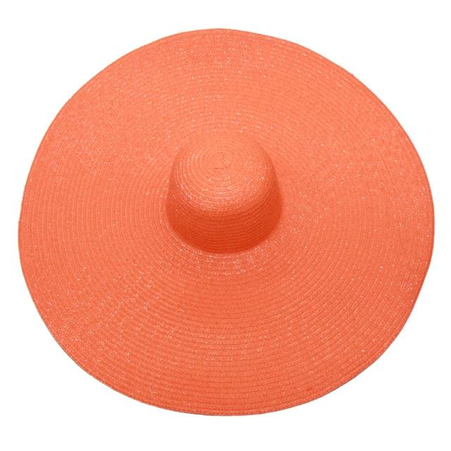 Foldable Women Oversized Hat Large Brim Summer Sun Beach Hats-Summer Hats-Arimonz-orange-Arimonz