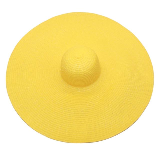 Foldable Women Oversized Hat Large Brim Summer Sun Beach Hats-Summer Hats-Arimonz-yellow-Arimonz