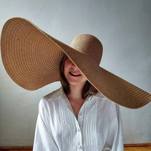 Foldable Women Oversized Hat Large Brim Summer Sun Beach Hats-Summer Hats-Arimonz-Arimonz