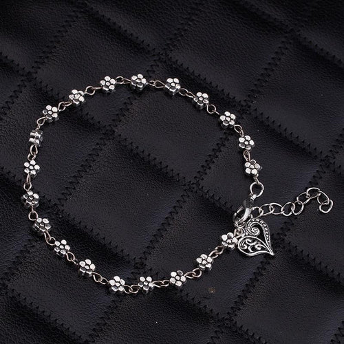 Foot Chain Hollow Plum Daisy Flowers Heart-Shaped Anklet For Women-Anklets-Arimonz-Arimonz