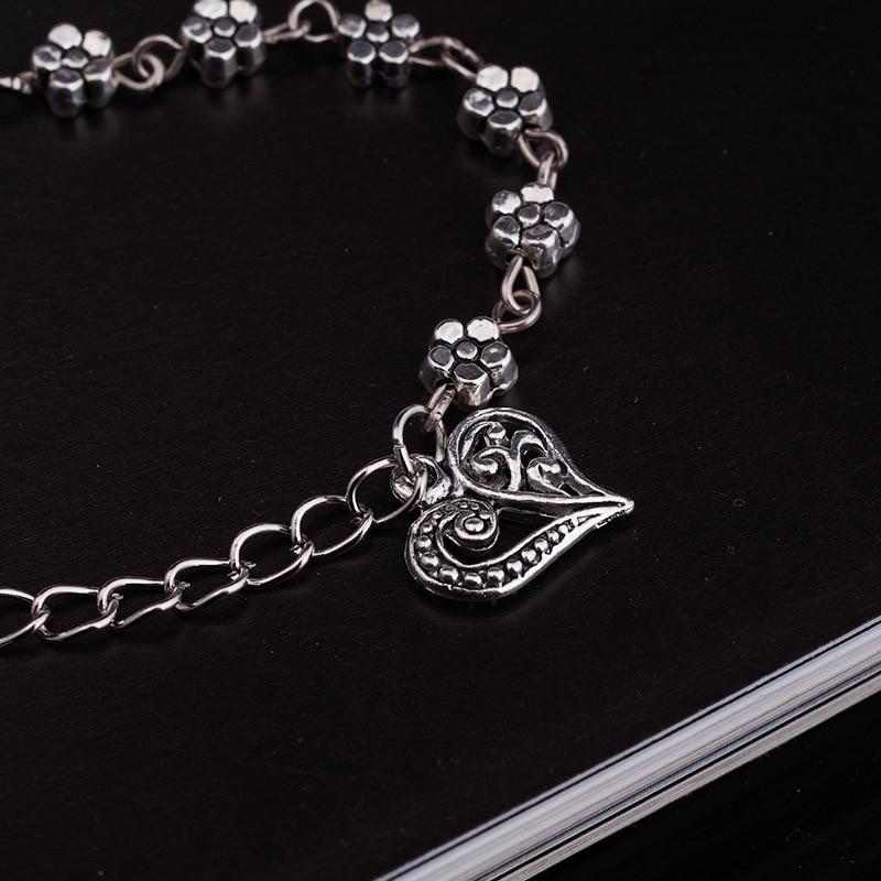 Foot Chain Hollow Plum Daisy Flowers Heart-Shaped Anklet For Women-Anklets-Arimonz-Arimonz