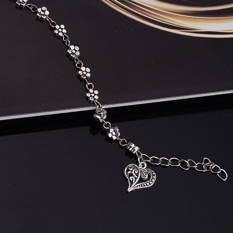 Foot Chain Hollow Plum Daisy Flowers Heart-Shaped Anklet For Women-Anklets-Arimonz-Arimonz