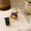 French Vintage Inlaid Gold Rim Ring-Rings-Arimonz-Arimonz