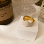 French Vintage Inlaid Gold Rim Ring-Rings-Arimonz-Arimonz