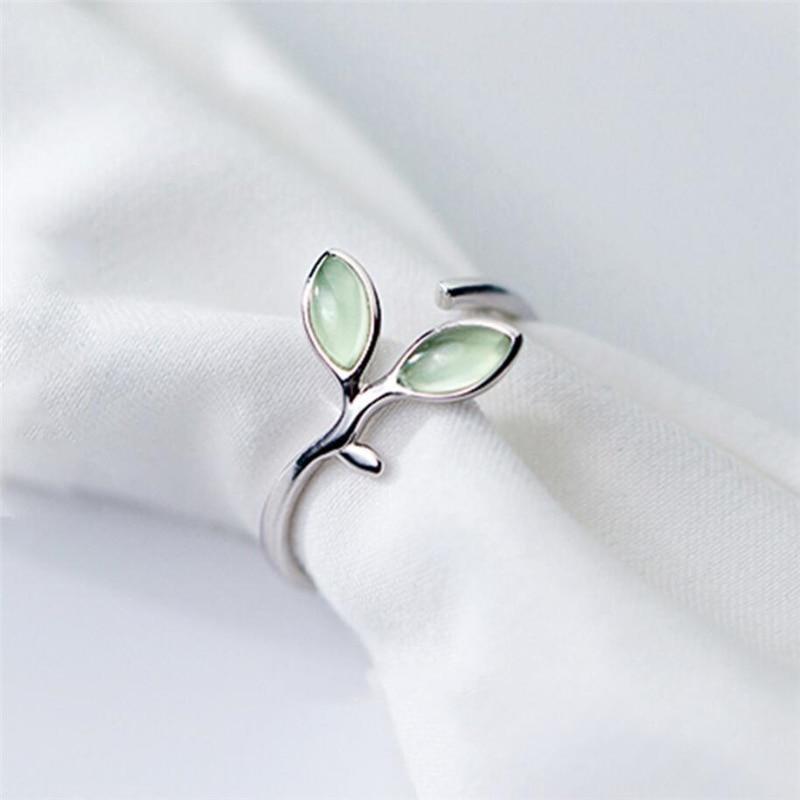 Fresh Leaf Ring for Women Personality Fashion Resizable Opening Ring-Rings-Arimonz-Arimonz