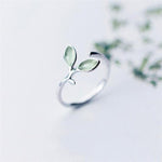 Fresh Leaf Ring for Women Personality Fashion Resizable Opening Ring-Rings-Arimonz-Arimonz