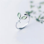 Fresh Leaf Ring for Women Personality Fashion Resizable Opening Ring-Rings-Arimonz-Arimonz