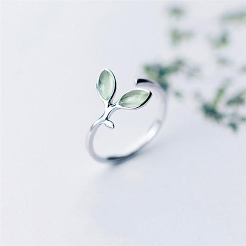 Fresh Leaf Ring for Women Personality Fashion Resizable Opening Ring-Rings-Arimonz-Arimonz