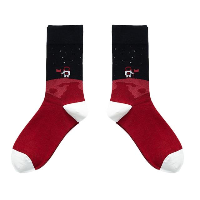 Funny Women Socks Cotton Unisex Crew Socks Women Streetwear Socks-Socks & Tights-Arimonz-Astronaut-Arimonz