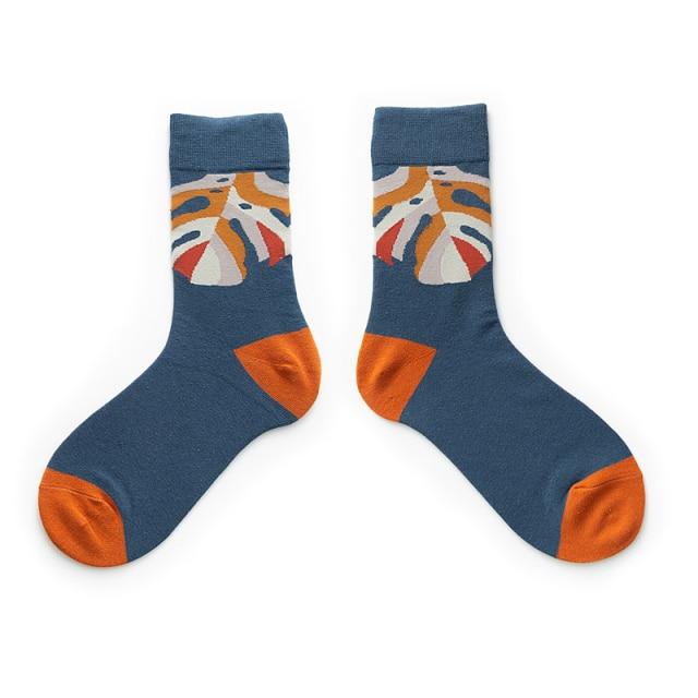 Funny Women Socks Cotton Unisex Crew Socks Women Streetwear Socks-Socks & Tights-Arimonz-Leaf-Arimonz