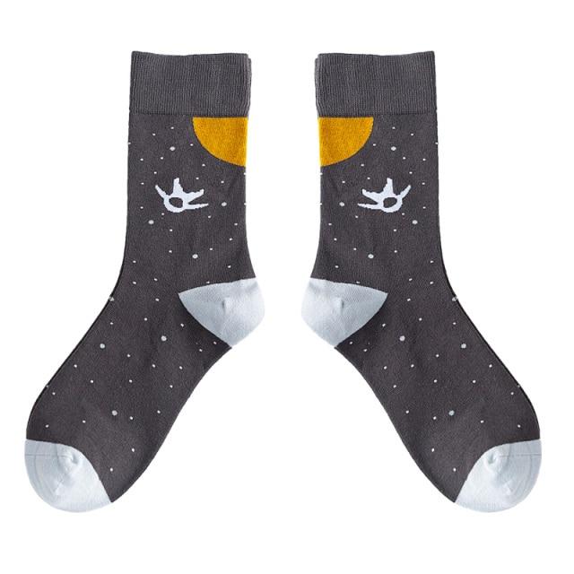 Funny Women Socks Cotton Unisex Crew Socks Women Streetwear Socks-Socks & Tights-Arimonz-Universe-Arimonz