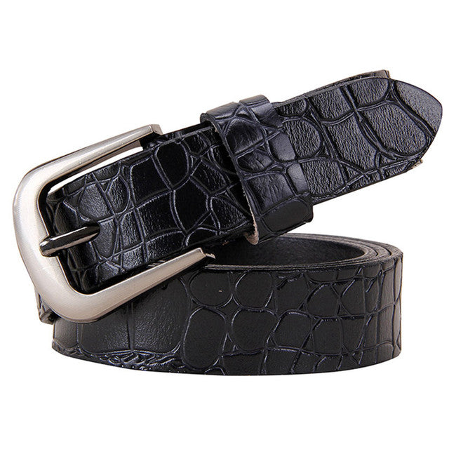 Genuine Leather Belts For Women Fashion Pin Buckle Woman Waist Belt-Belts-Arimonz-Black-90cm/35.43inches-Arimonz