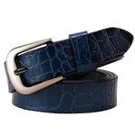 Genuine Leather Belts For Women Fashion Pin Buckle Woman Waist Belt-Belts-Arimonz-Blue-90cm/35.43inches-Arimonz