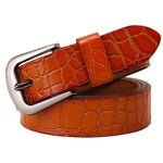 Genuine Leather Belts For Women Fashion Pin Buckle Woman Waist Belt-Belts-Arimonz-Orange-90cm/35.43inches-Arimonz