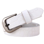 Genuine Leather Belts For Women Fashion Pin Buckle Woman Waist Belt-Belts-Arimonz-White-90cm/35.43inches-Arimonz
