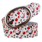 Genuine Leather Belts For Women Printing Plaid Belt Woman Pin Buckle-Belts-Arimonz-Arimonz