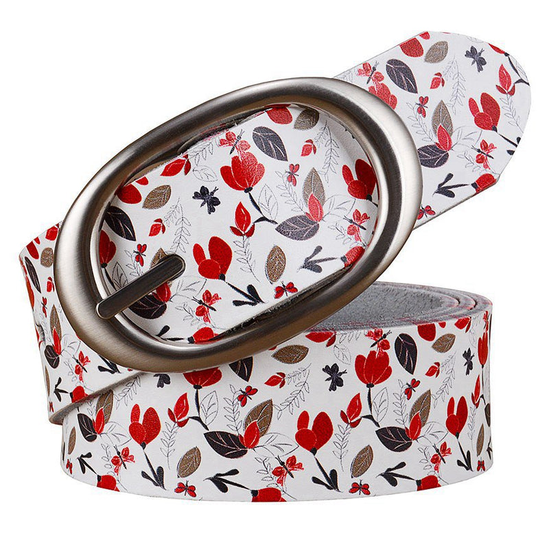 Genuine Leather Belts For Women Printing Plaid Belt Woman Pin Buckle-Belts-Arimonz-Arimonz
