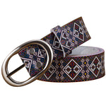 Genuine Leather Belts For Women Printing Plaid Belt Woman Pin Buckle-Belts-Arimonz-Arimonz