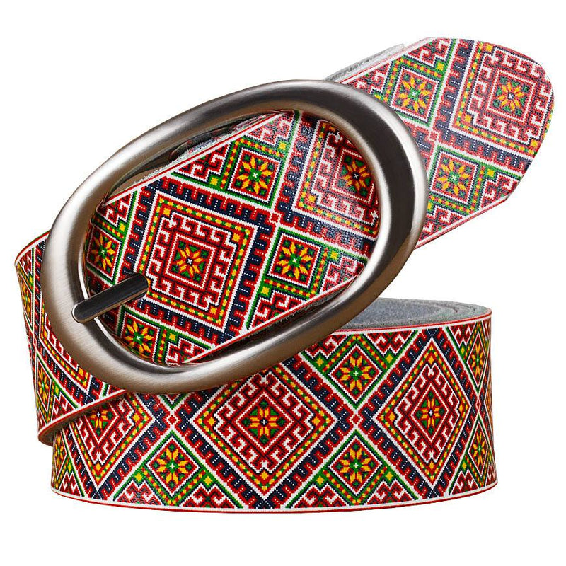 Genuine Leather Belts For Women Printing Plaid Belt Woman Pin Buckle-Belts-Arimonz-Arimonz