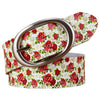 Genuine Leather Belts For Women Printing Plaid Belt Woman Pin Buckle-Belts-Arimonz-Red Rose-95cm/37.4inches-Arimonz