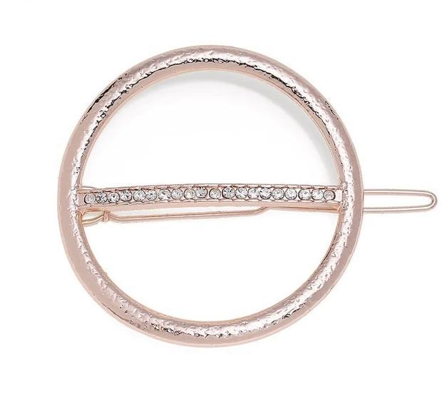 Geometric Alloy Hair Clip-Hair Accessories-Arimonz-Crystal Circal Gold-Arimonz