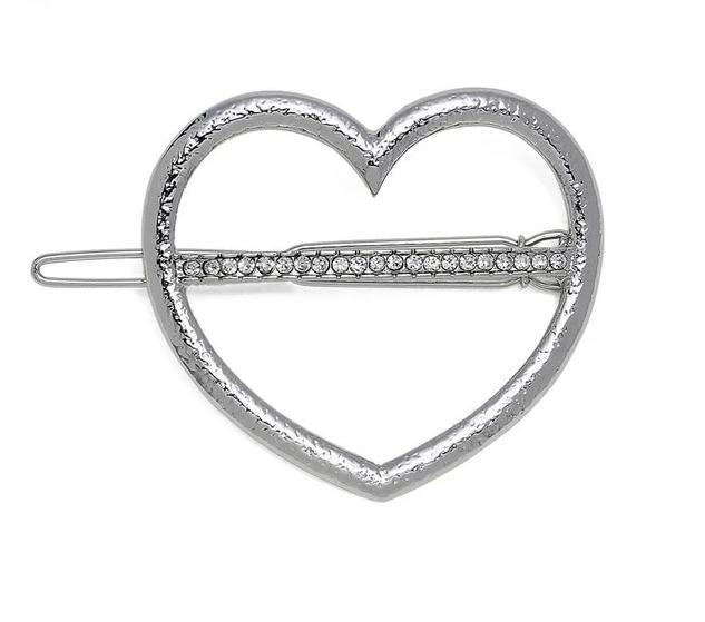 Geometric Alloy Hair Clip-Hair Accessories-Arimonz-Crystal Heart Sliver-Arimonz