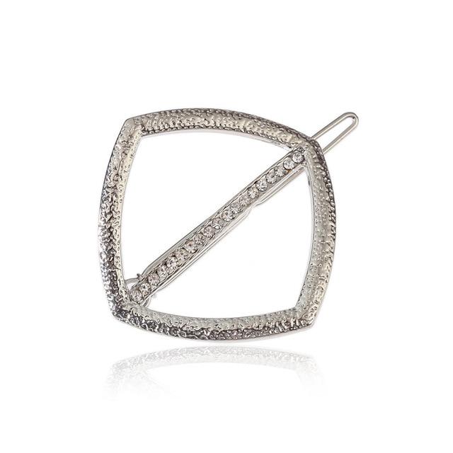 Geometric Alloy Hair Clip-Hair Accessories-Arimonz-Crystal Square Slive-Arimonz