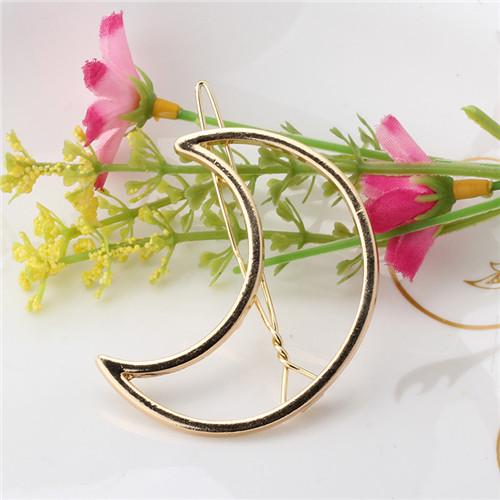 Geometric Alloy Hair Clip-Hair Accessories-Arimonz-Gold Moon-Arimonz