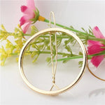 Geometric Alloy Hair Clip-Hair Accessories-Arimonz-Gold Round-Arimonz