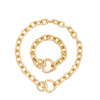 Geometric Alloy Thick Necklace Bracelet Set for Women Heart Necklace-Necklaces-Arimonz-Arimonz